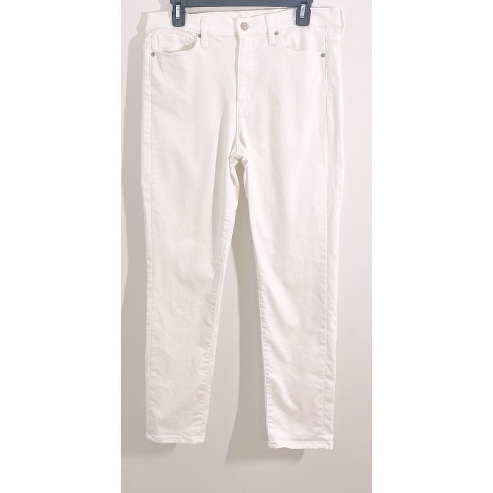 Uniqlo Women’s High Rise White Skinny Straight Leg Jeans, Size 30
